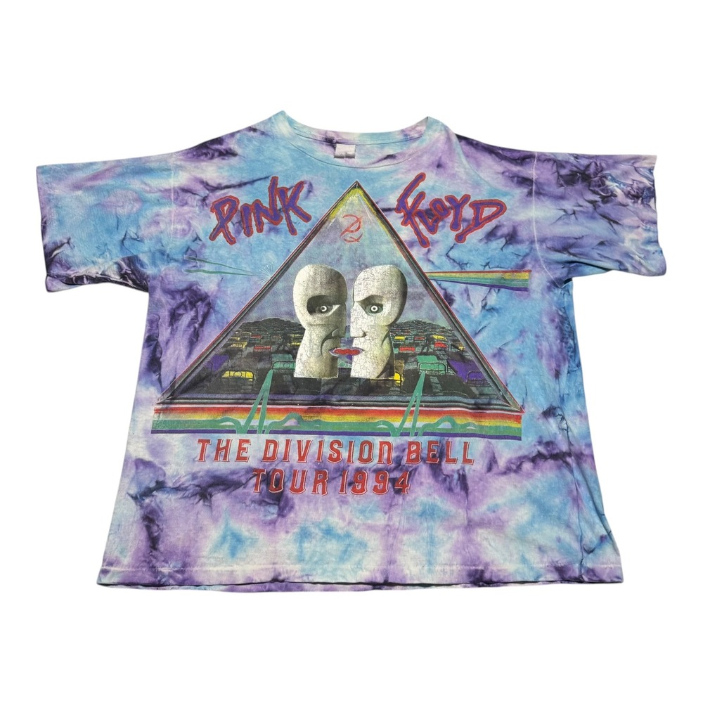 Vintage 1994 Pink Floyd The Division Bell Tye Dye AOP Shirt Men's Boxy XL